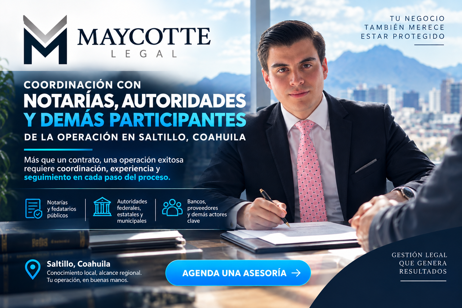 Coordinación con notarías, autoridades y demás participantes de la operación